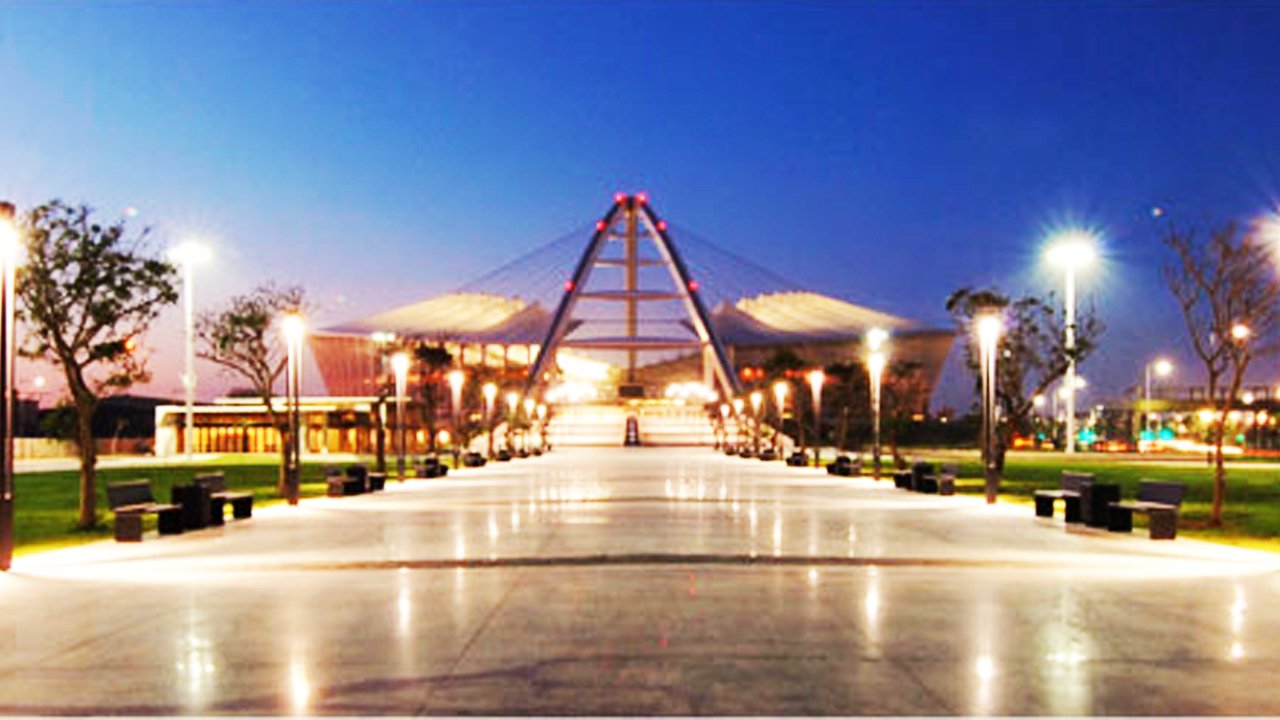 Moses Mobhida Stadia at night