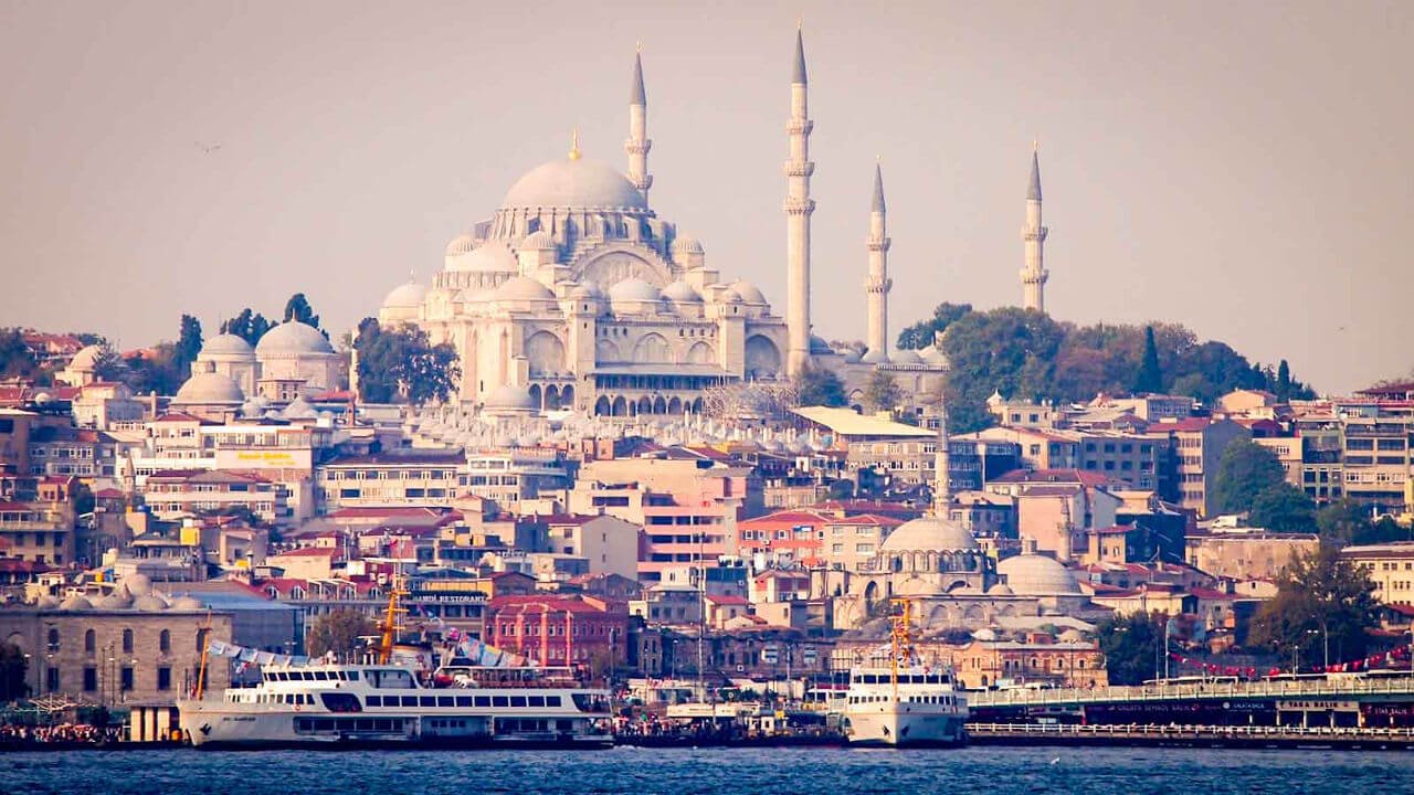 The Suleymaniye Mosque exterior view.