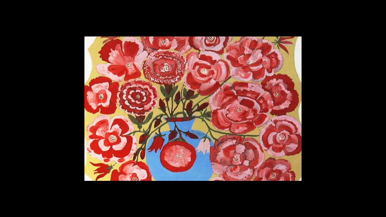 A pot of flaura by Bahamian artist Amos Ferguson