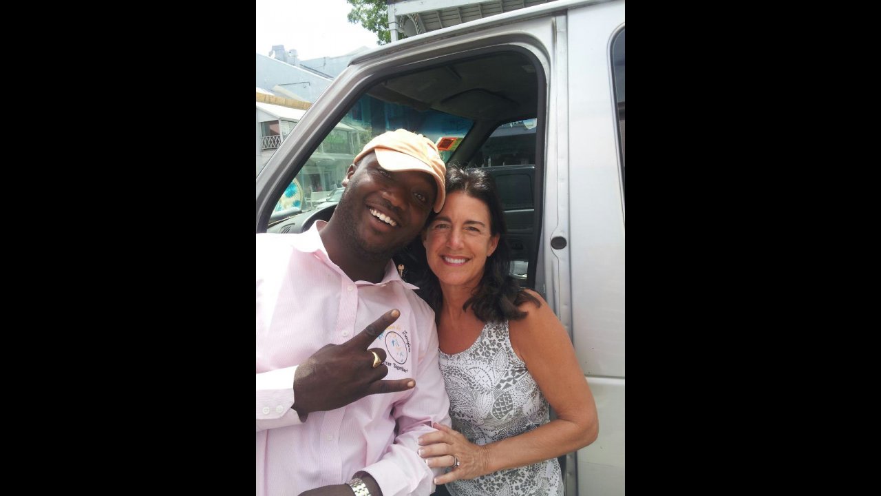 Our valued guest on a ride.