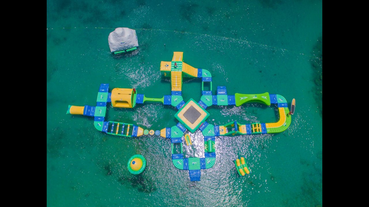 Aerial Shot Splash Island Water Park