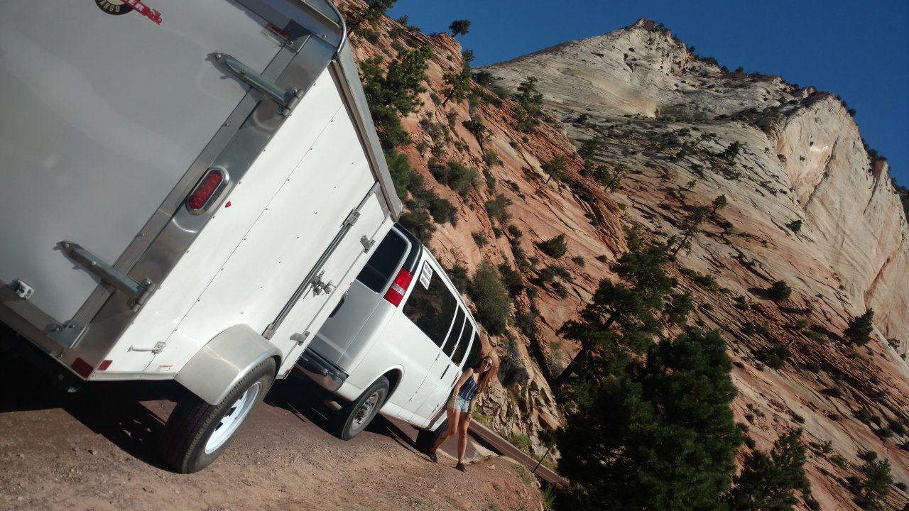 On the road in Zion National Park