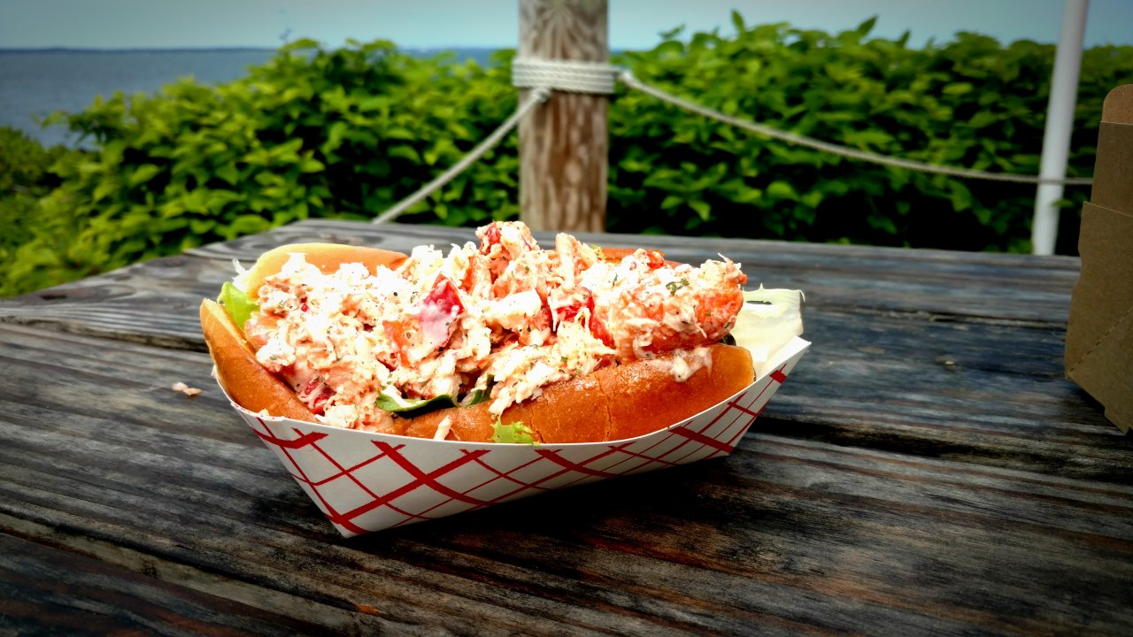 Lobster roll on the beach