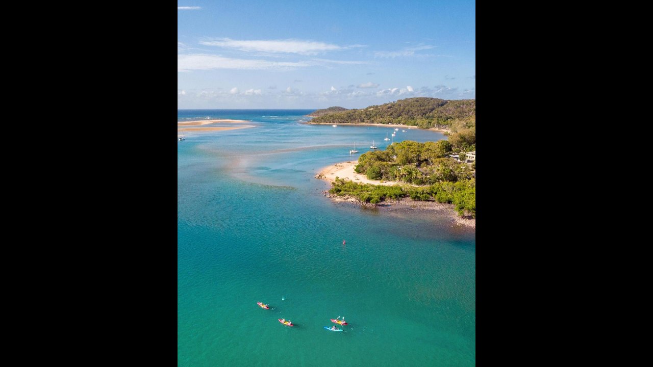 Aerial view of Round Hill Creek and its sandbars