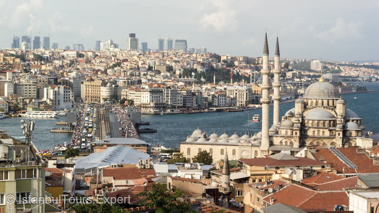 The view of Eminonu neighborhood from the roof of an old 