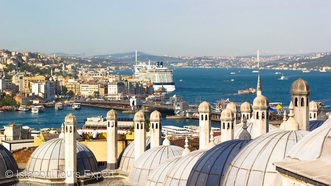 The view of Bosphorus from Suleymaniye Mosque