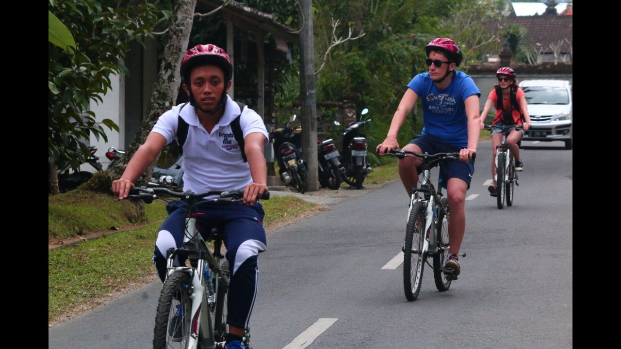 Cycling through the quite road