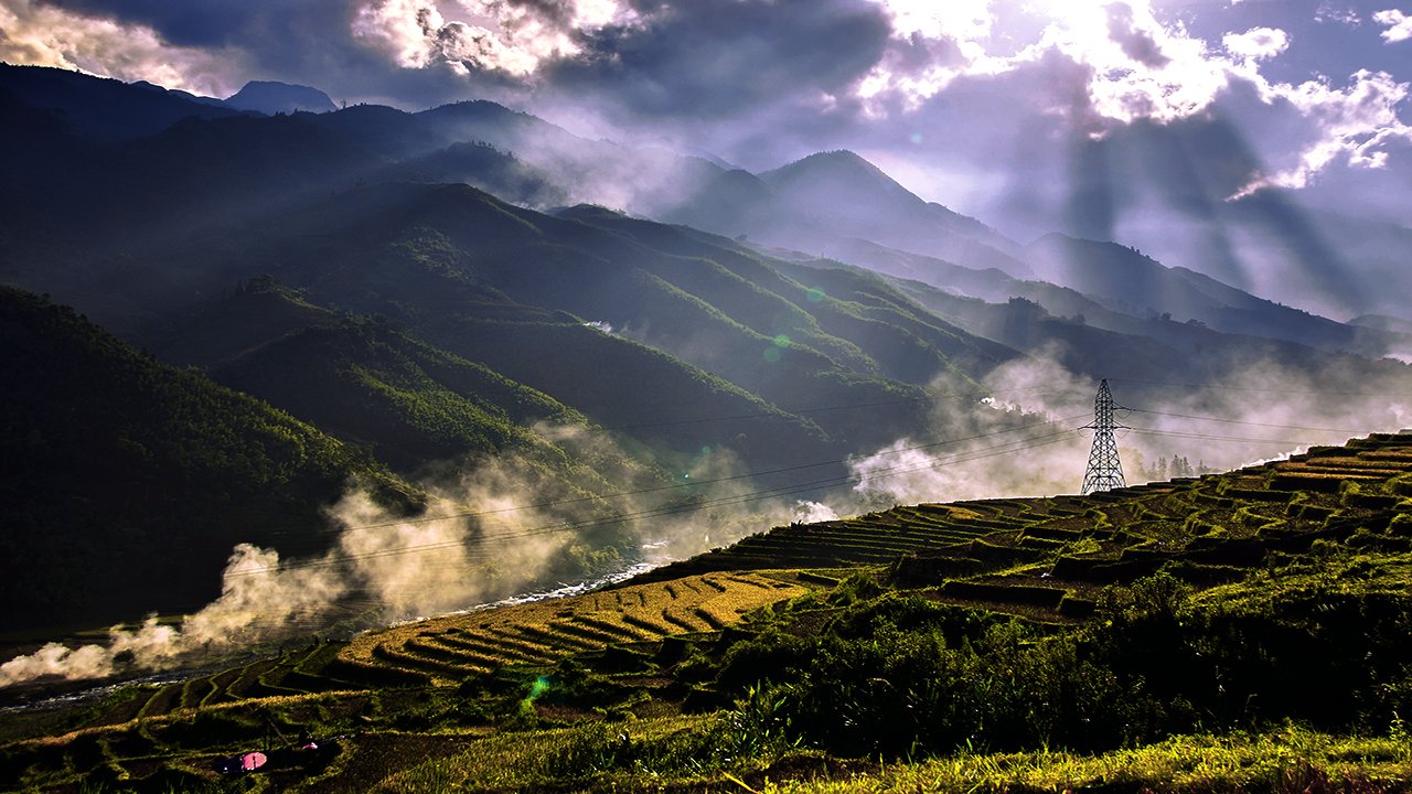 Enjoy the sun set in villages