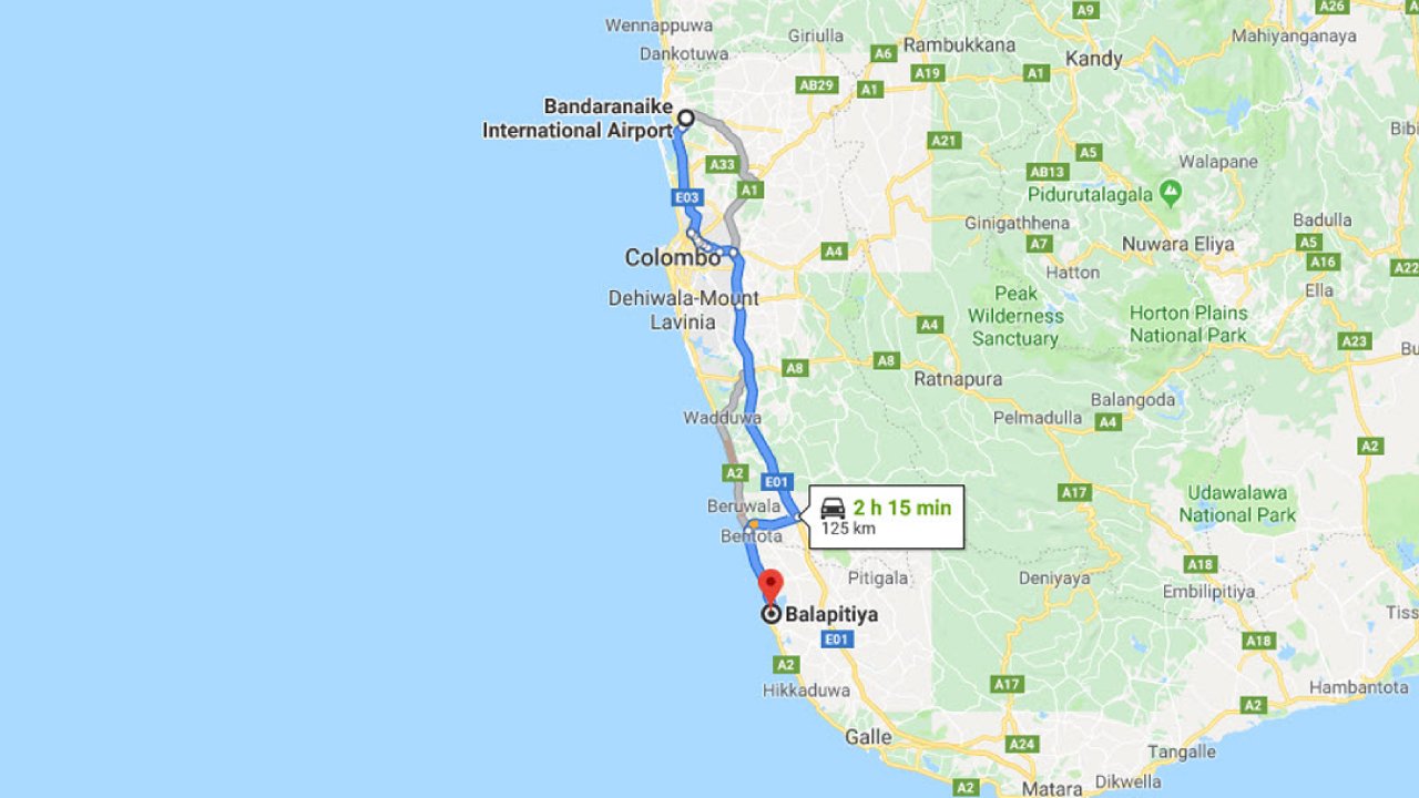 Colombo Airport (CMB) to Balapitiya City Private Transfer 