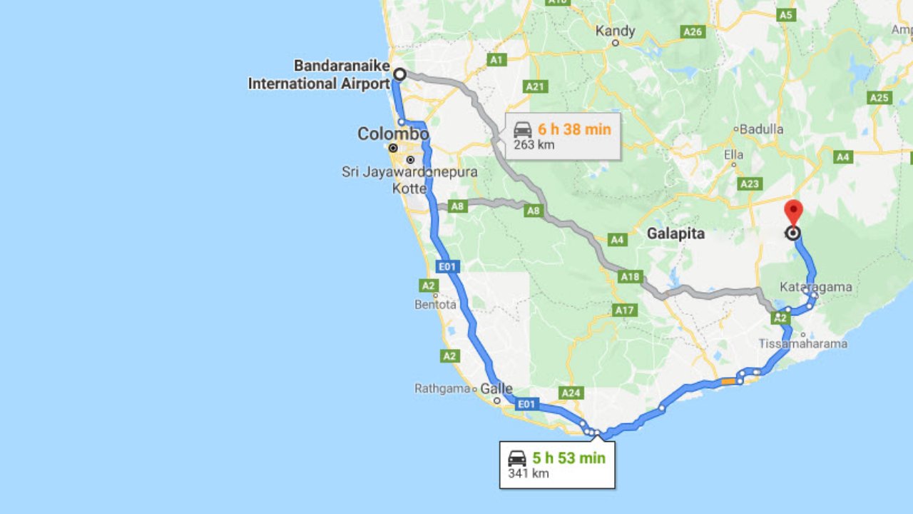 Colombo Airport (CMB) to Galpita City Private Transfer 