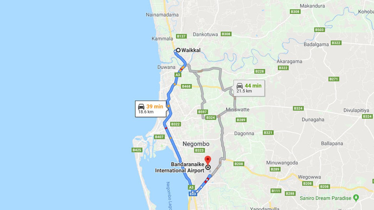 Waikkal City to Colombo Airport (CMB) Private Transfer