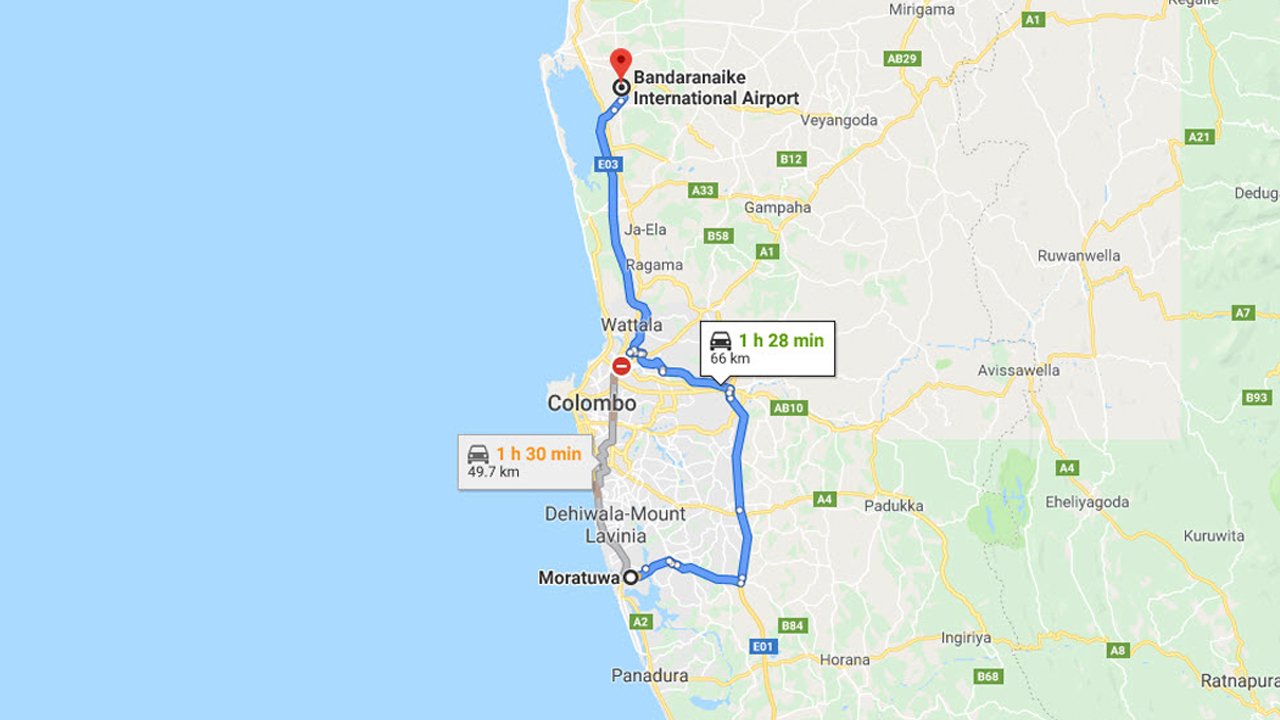 Moratuwa City to Colombo Airport (CMB) Private Transfer 