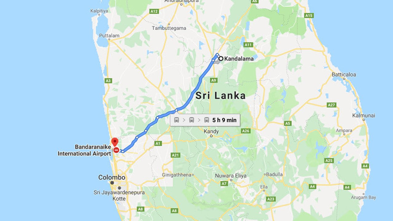 Kandalama City to Colombo Airport (CMB) Private Transfer  