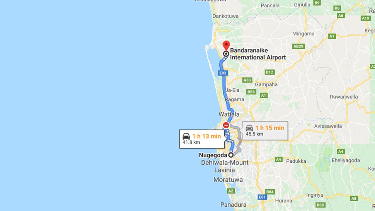 Nugegoda City to Colombo Airport (CMB) Private Transfer