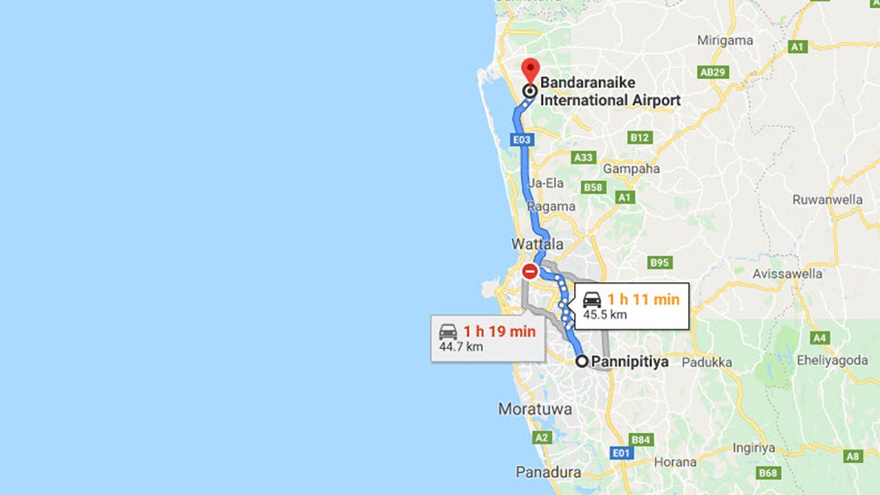 Pannipitiya City to Colombo Airport (CMB) Private Transfer