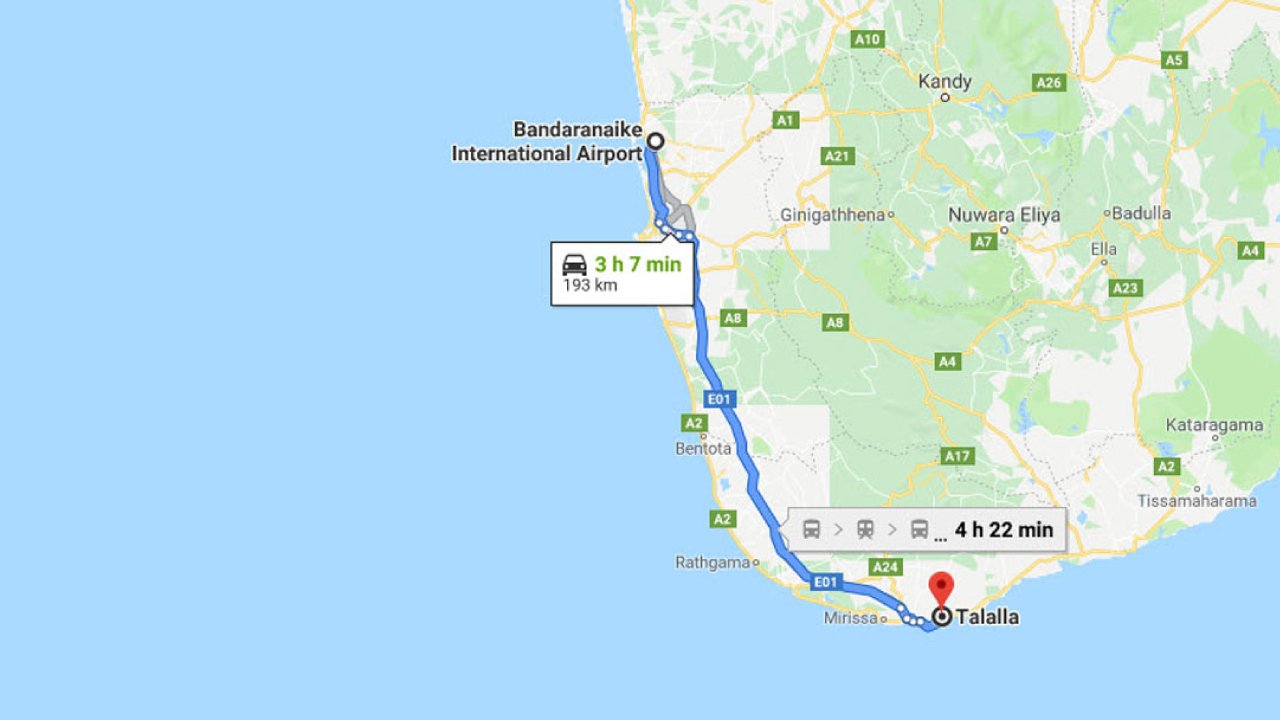 Colombo Airport (CMB) to Talalla City Private Transfer