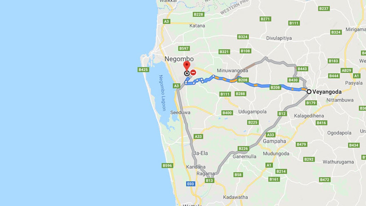 Veyangoda City to Colombo Airport (CMB) Private Transfer