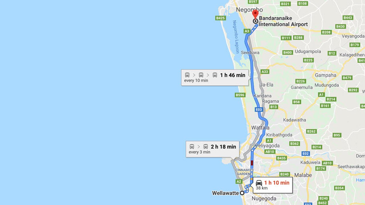 Wellawatte City to Colombo Airport (CMB) Private Transfer