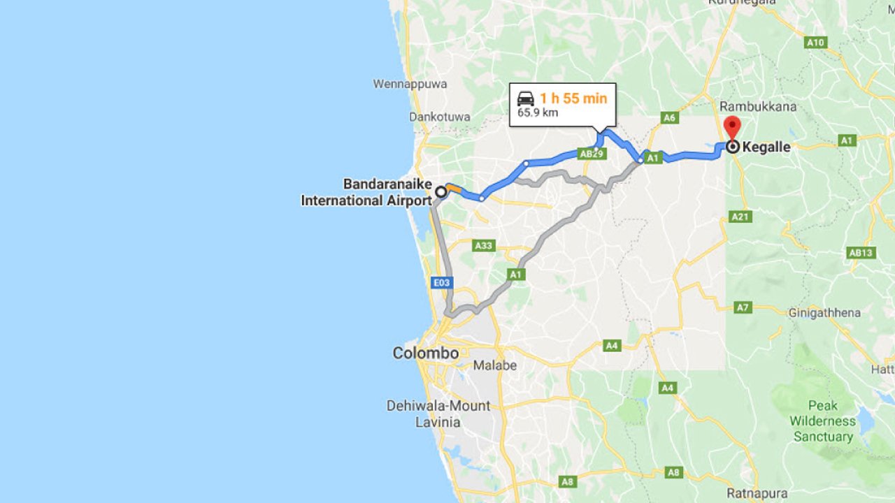 Colombo Airport (CMB) to Kegalle City Private Transfer 