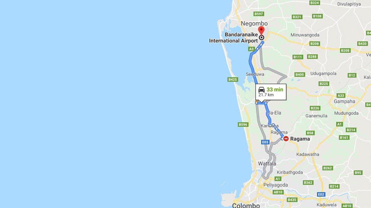 Ragama City to Colombo Airport (CMB) Private Transfer