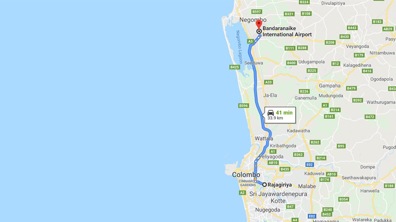 Rajagiriya City to Colombo Airport (CMB) Private Transfer