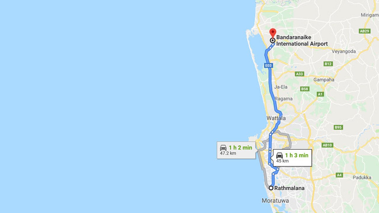 Ratmalana City to Colombo Airport (CMB) Private Transfer 
