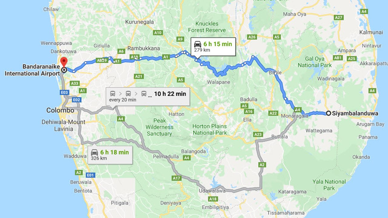 Siyambalanduwa City to Colombo Airport (CMB) Private Transfer