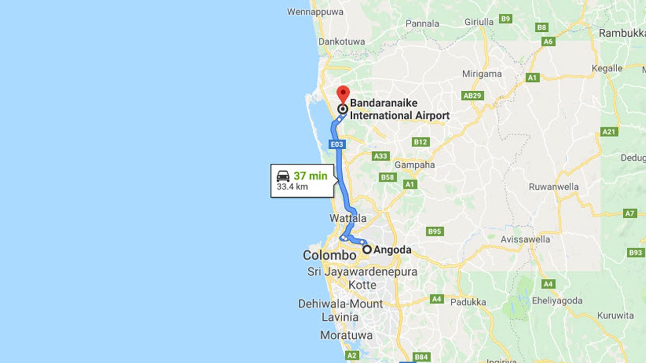 Angoda City to Colombo Airport (CMB) Private Transfer 
