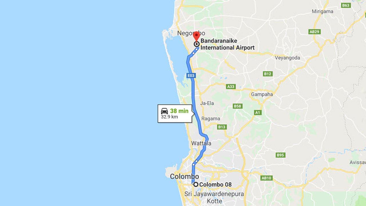 Borella City to Colombo Airport (CMB) Private Transfer