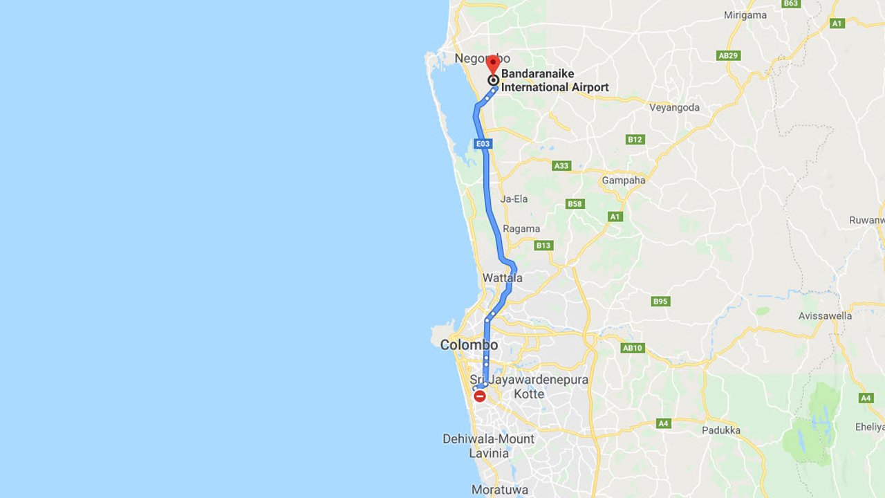 Gandara City to Colombo Airport (CMB) Private Transfer  