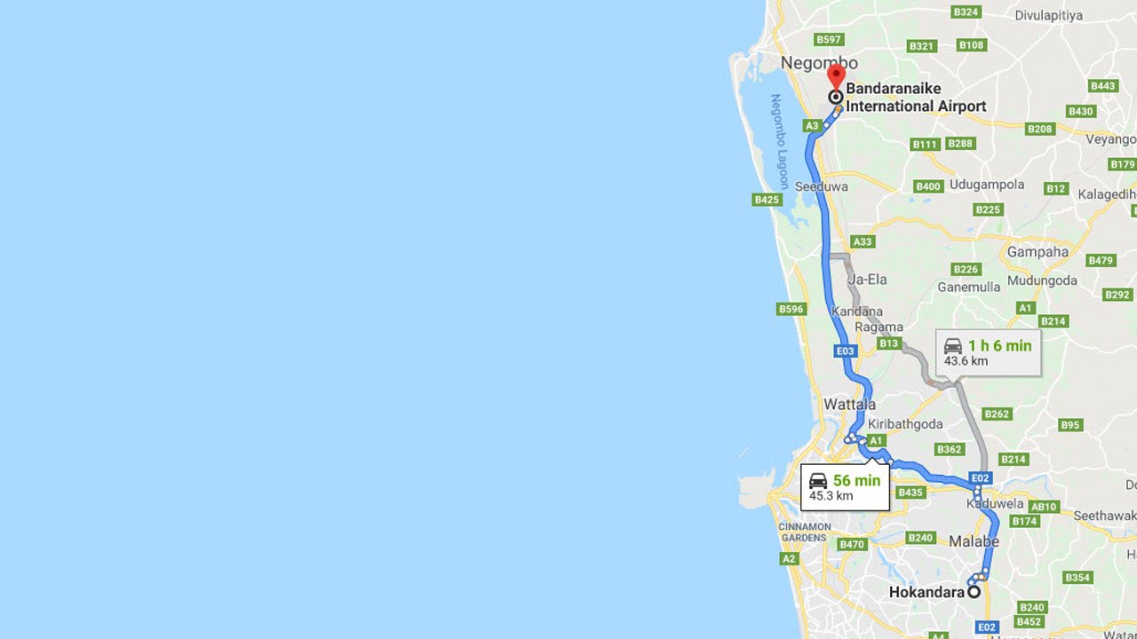 Hokandara City to Colombo Airport (CMB) Private Transfer   