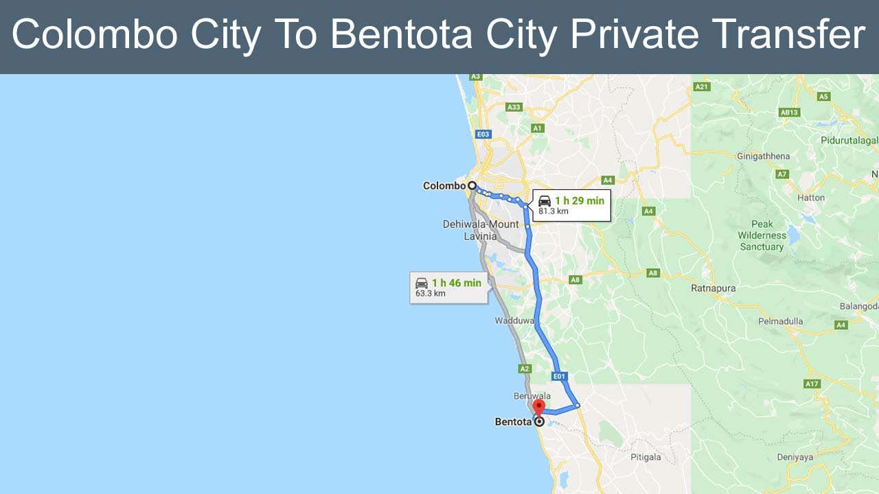 Colombo City To Bentota City Private Transfer