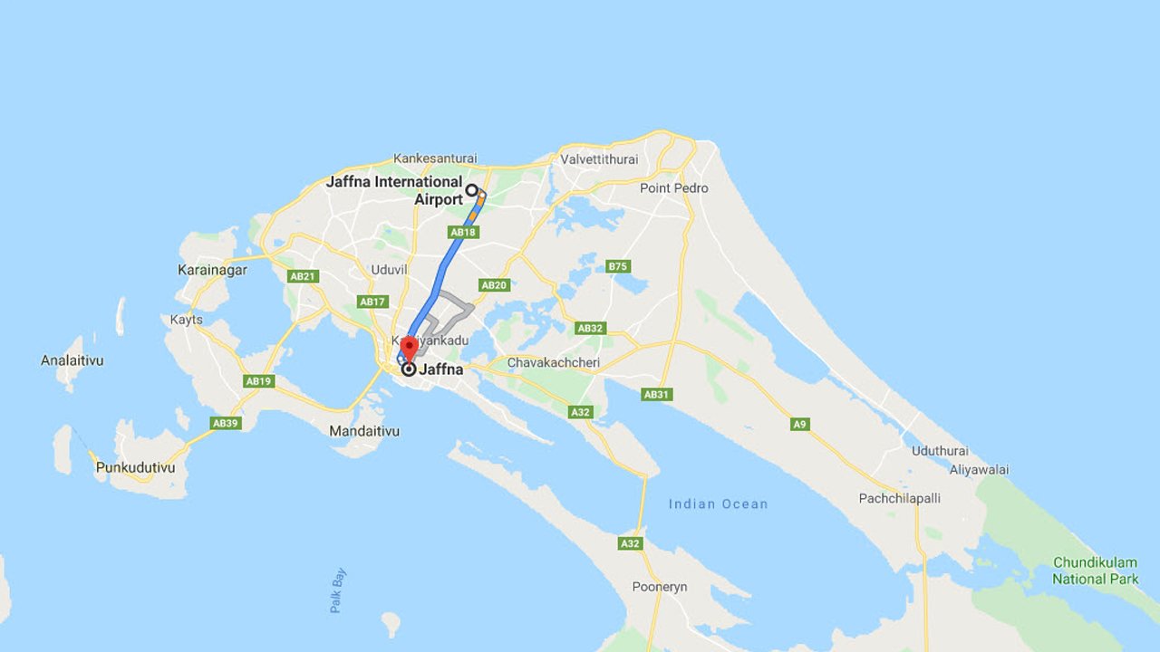 Jaffna Airport (JAF) to Jaffna City Private Transfer