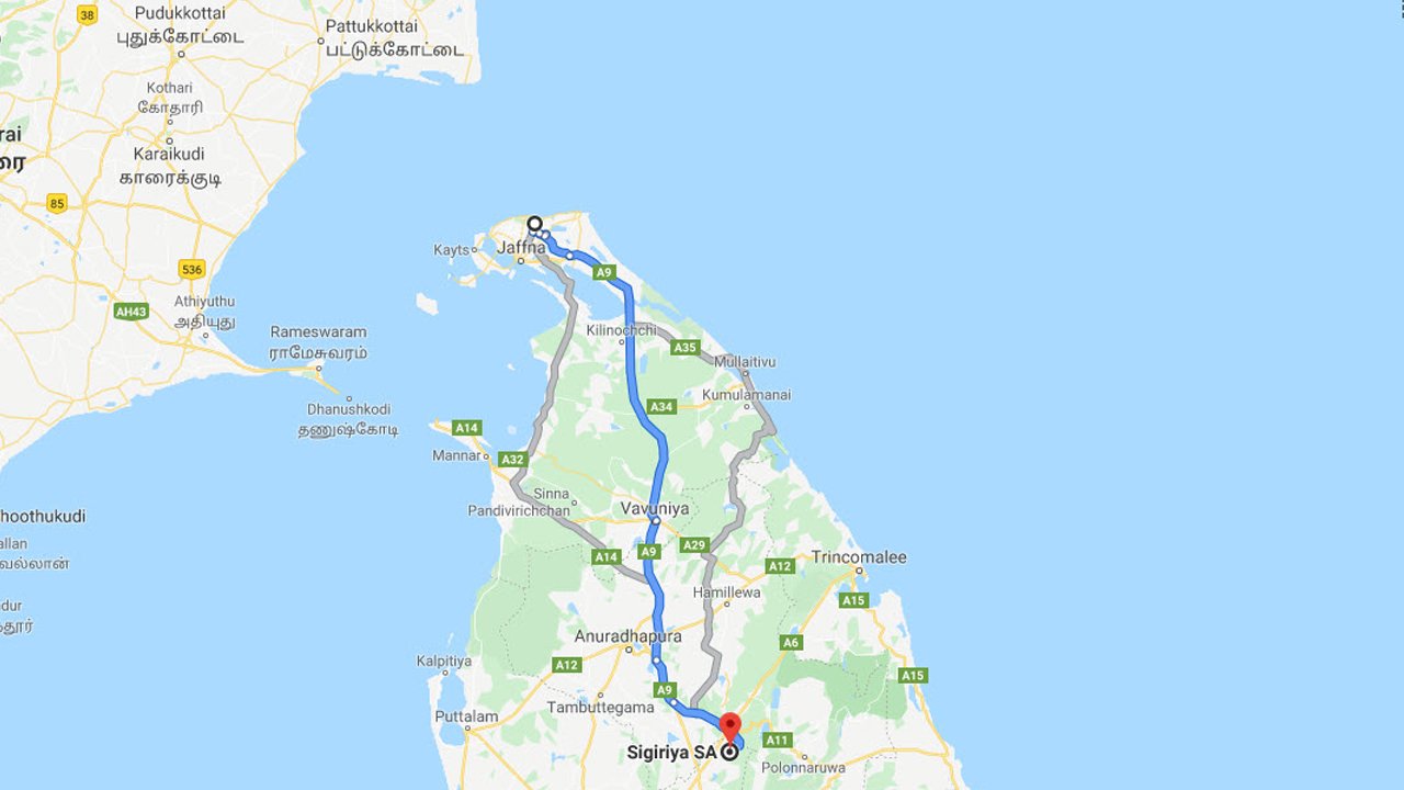 Jaffna Airport (JAF) to Sigiriya City Private Transfer