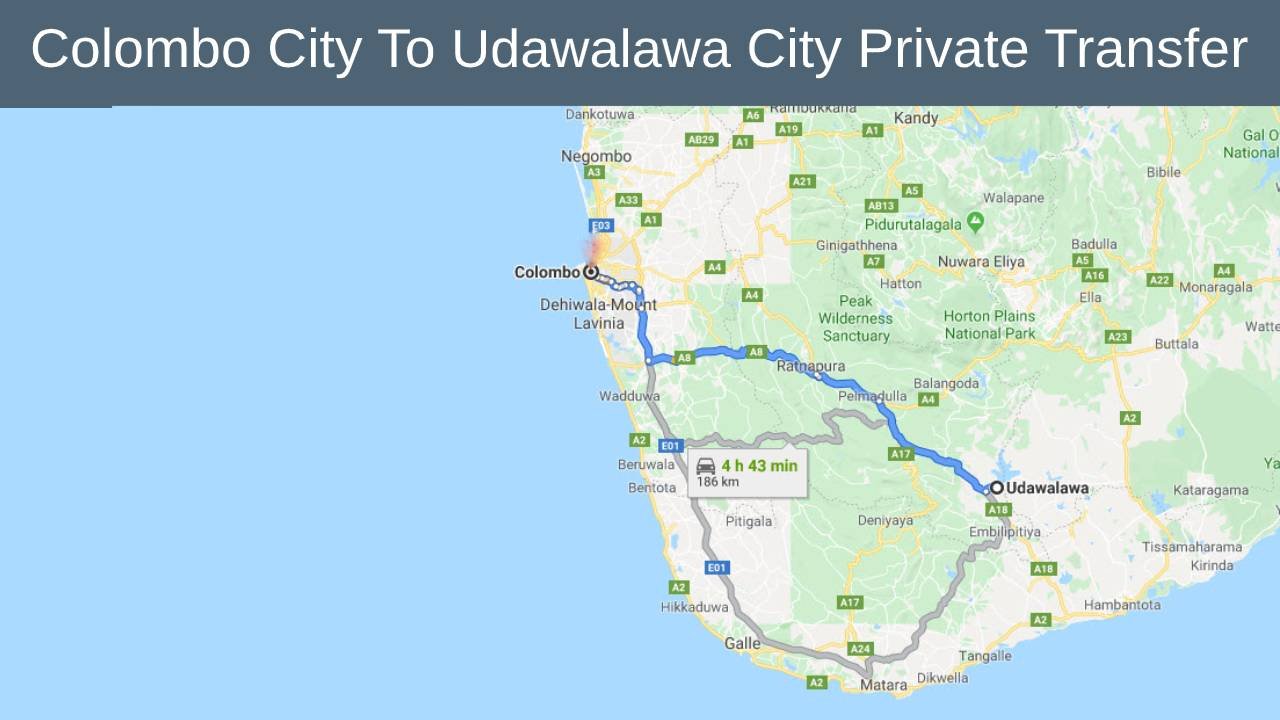 Colombo City To Udawalawa City Private Transfer  