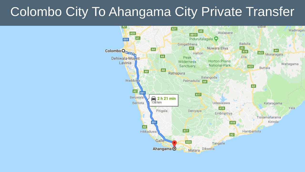 Colombo City To Ahangama City Private Transfer   