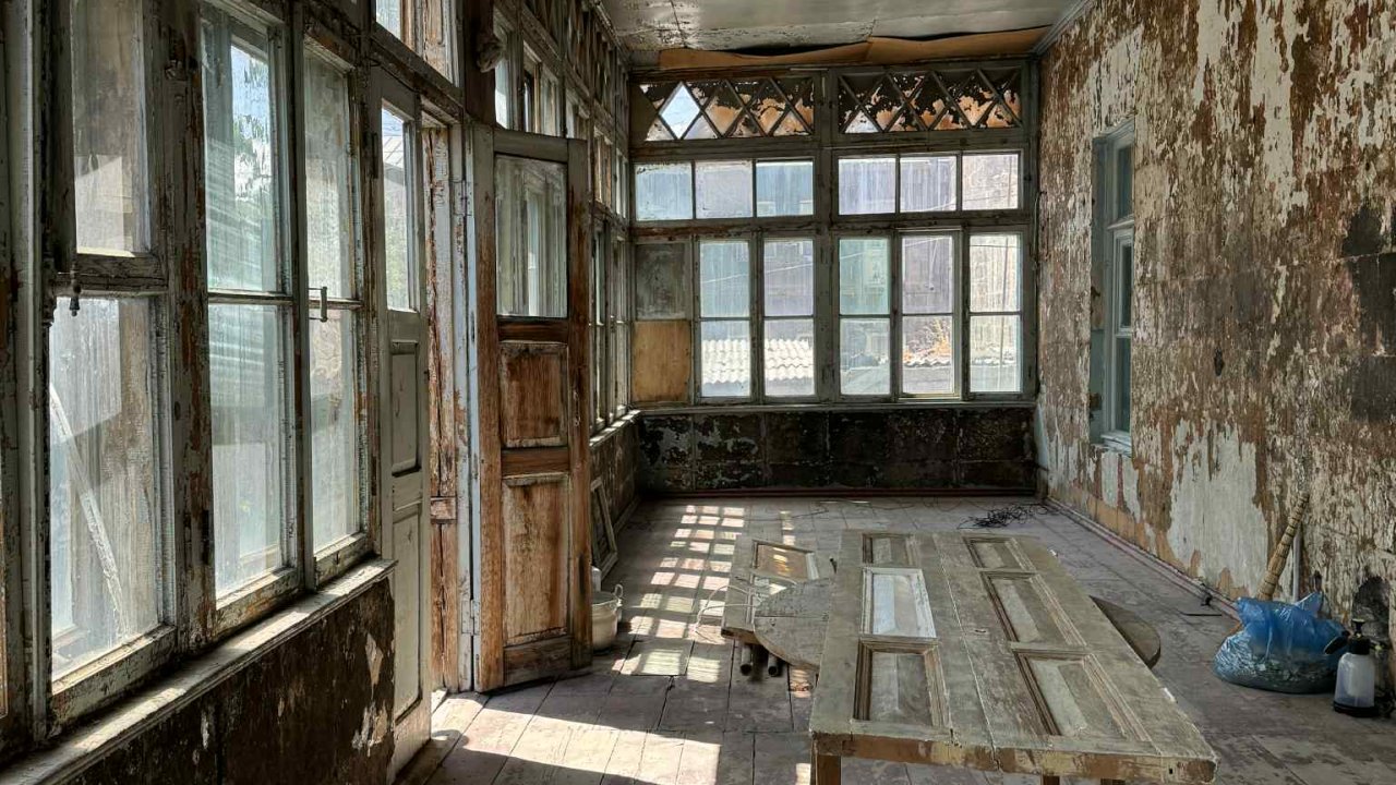 Interior of enclosed porch