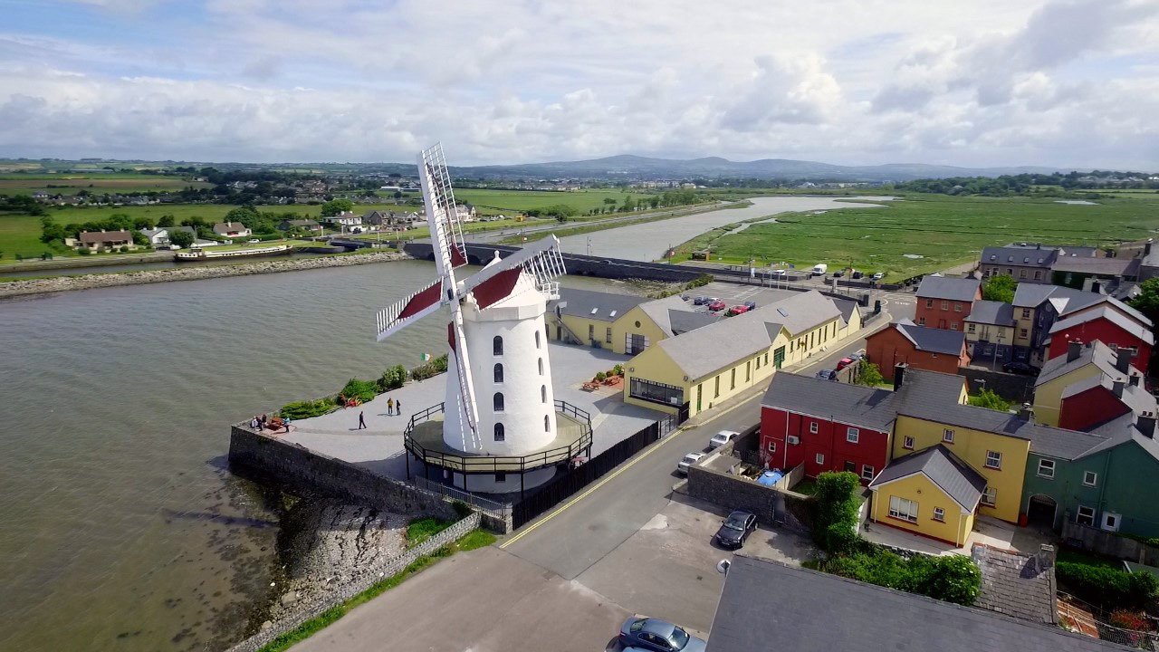 Windmill located as canal joins Tralee Bay