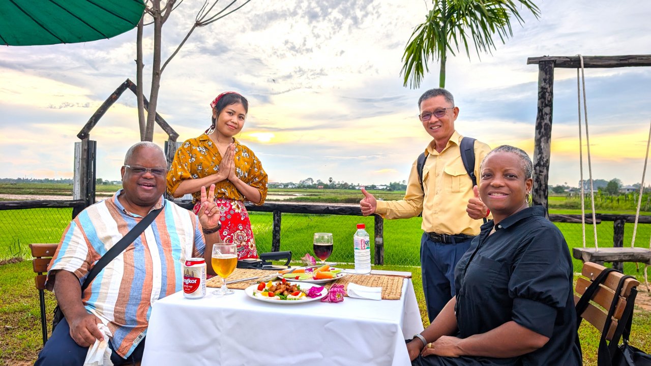 Rice Field Sunset Drink & Home-Cooked Dinner