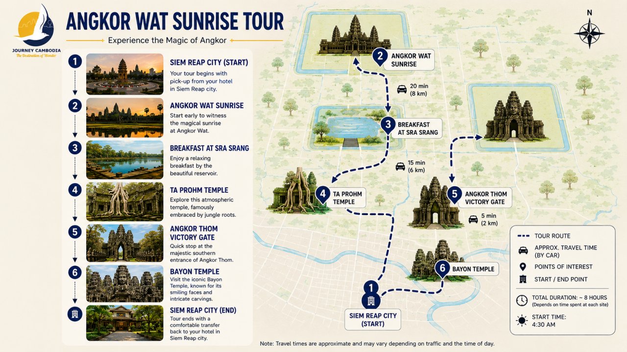 Angkor Wat Sunrise Map