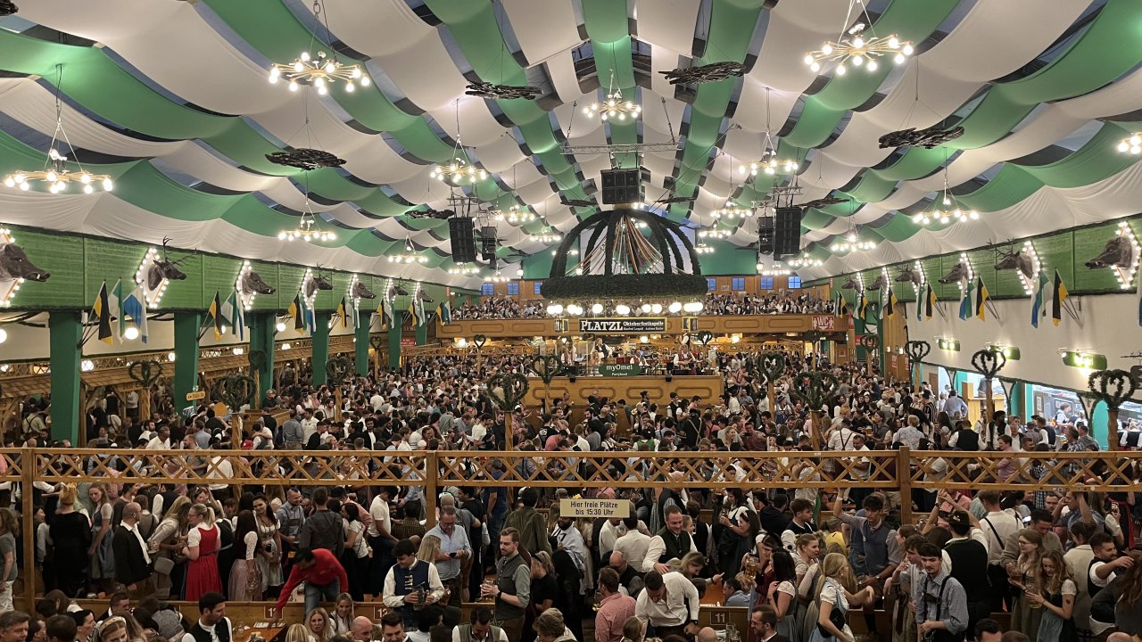 Inside the Paulaner Tent