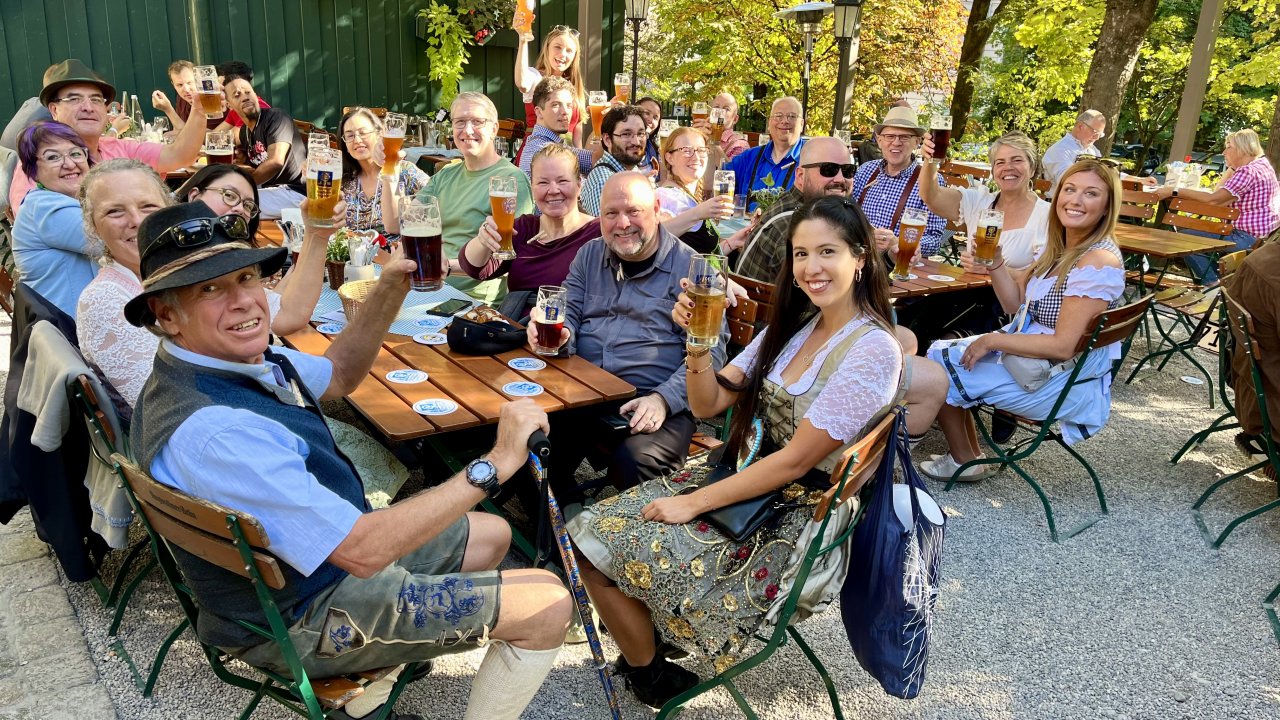 Augustiner Beergarden for Beer and Pretzel