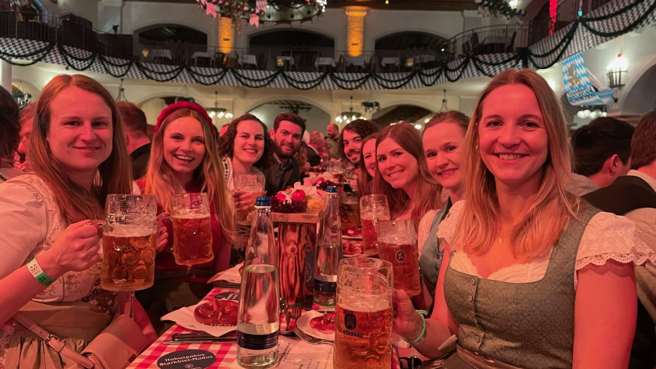 Happy faces with traditional Strong Beer