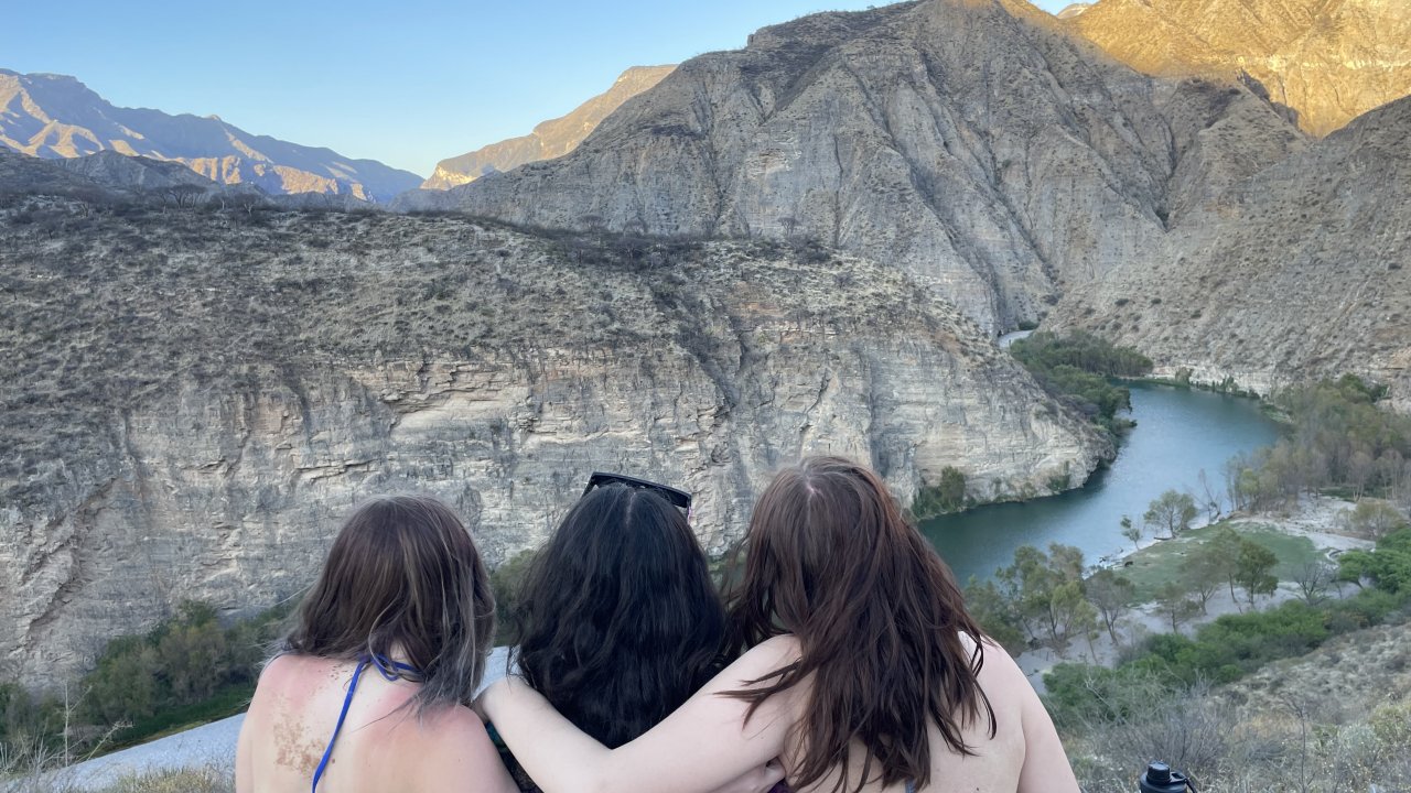 Gap year students on adventure excursion