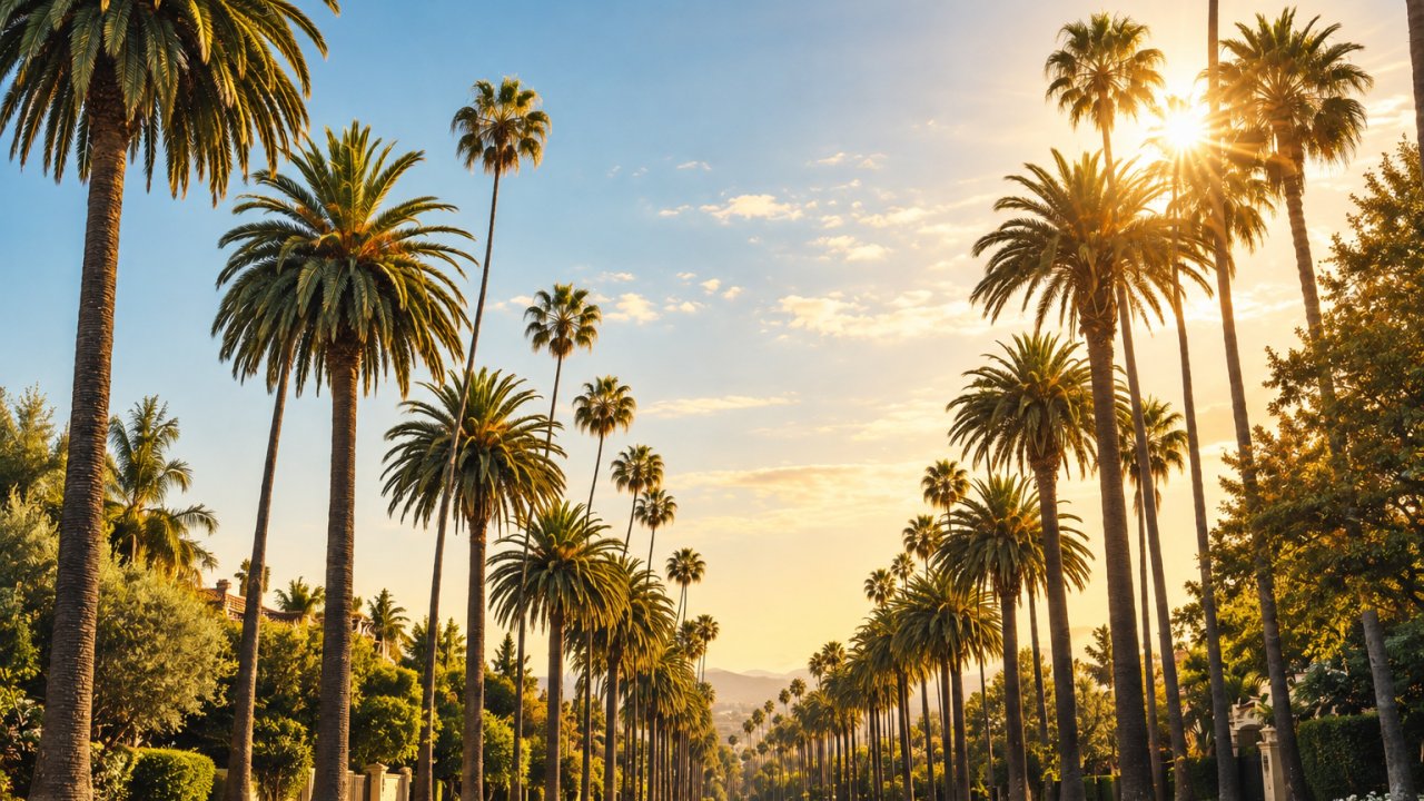 Palm Tree Lined Street in Beverly Hills