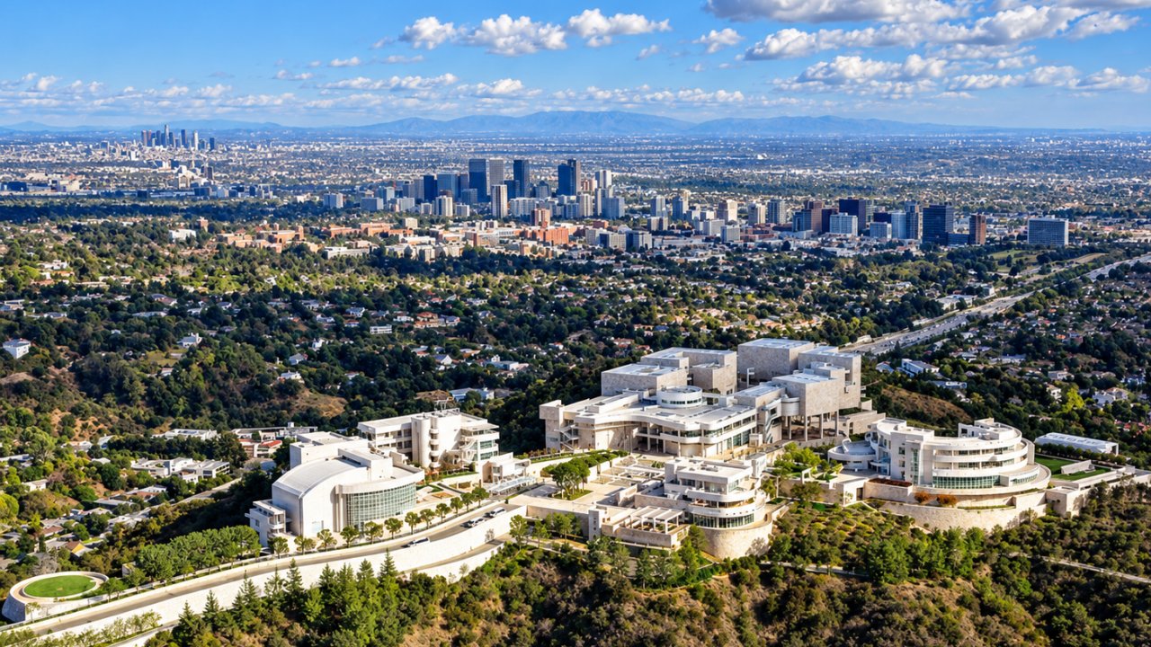 The Getty Center with views of Los Angeles