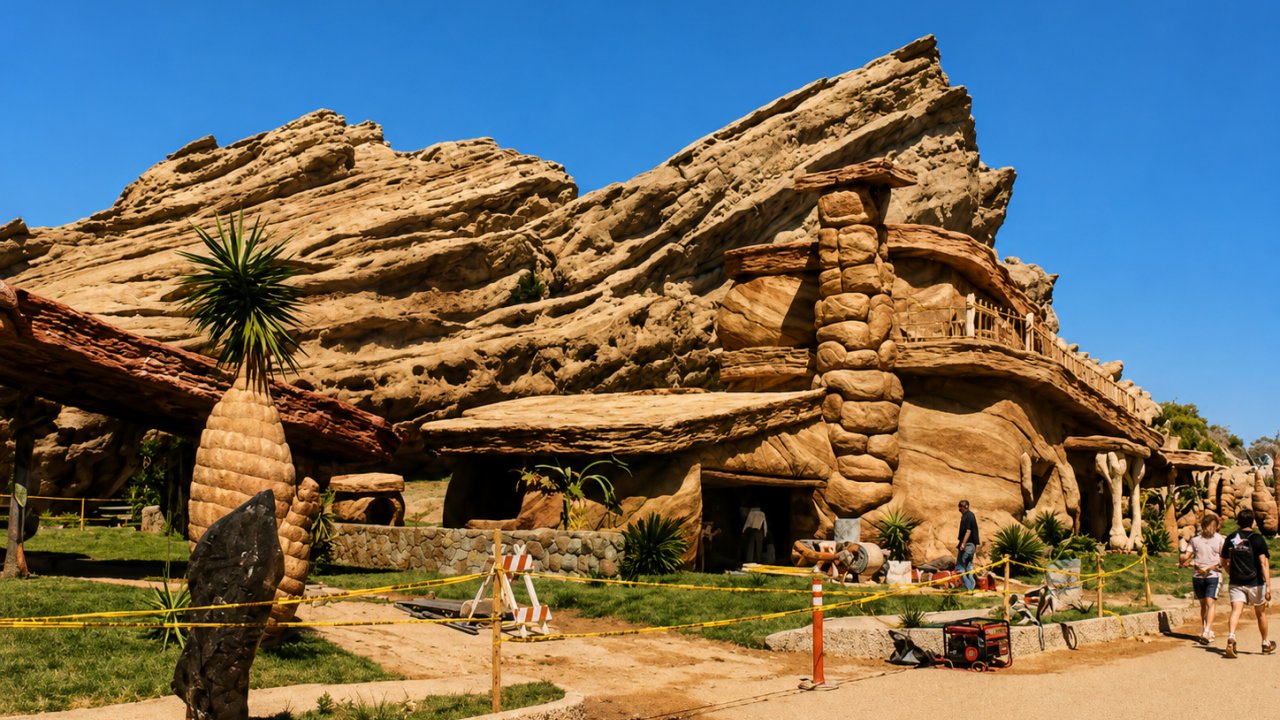 Flintstones Live Action Set Poster displayed in Nature Center