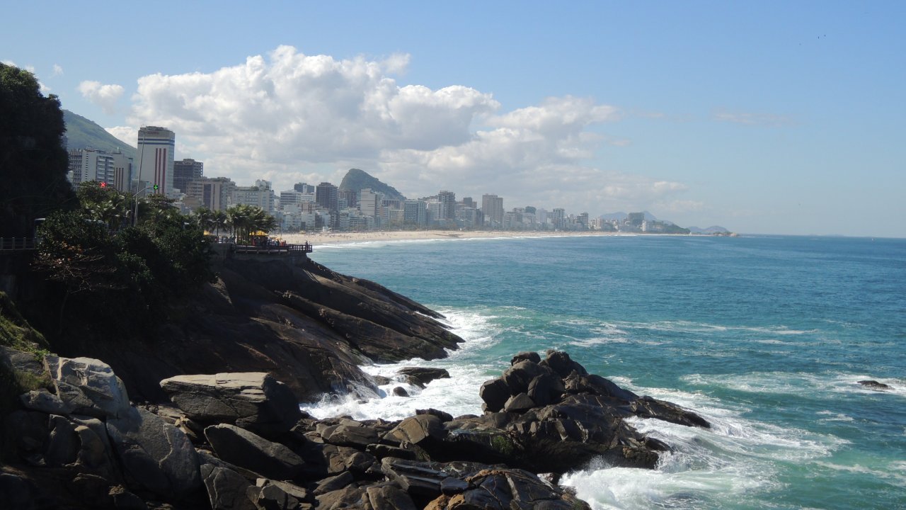 Leblon and Ipanema beaches from Nyemeyer Avenue by Luis Darin