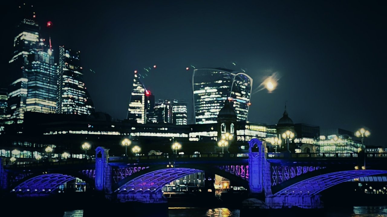 The City of London at night