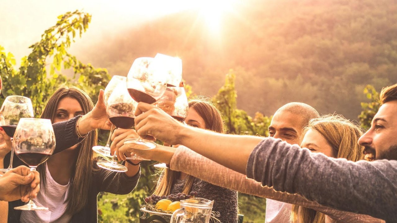 Wine Tasting at a Vineyard 